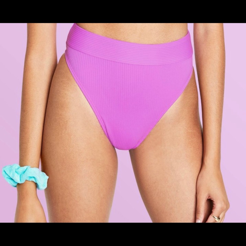 Stoney Clover High-Waist Ribbed Bikini Bottom